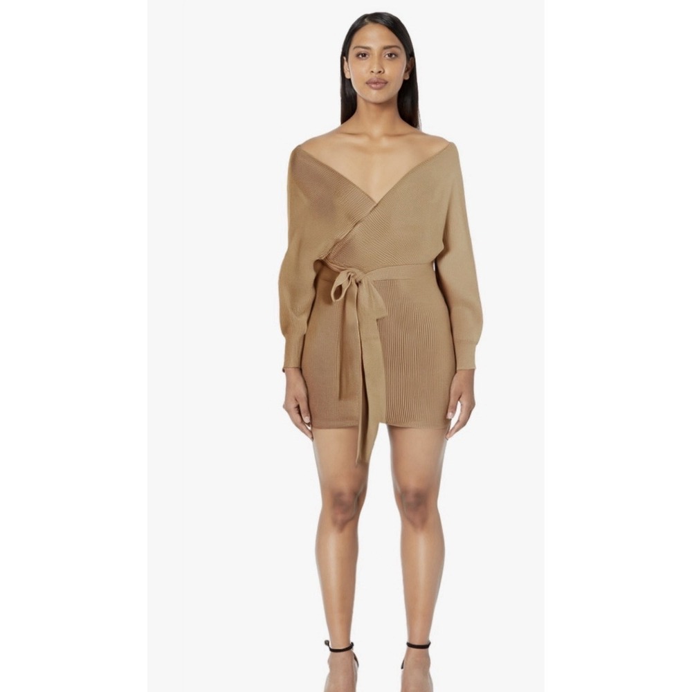 ZESICA Women's Long Batwing Sleeve Wrap V Neck Sweater Dress Medium Cocktail